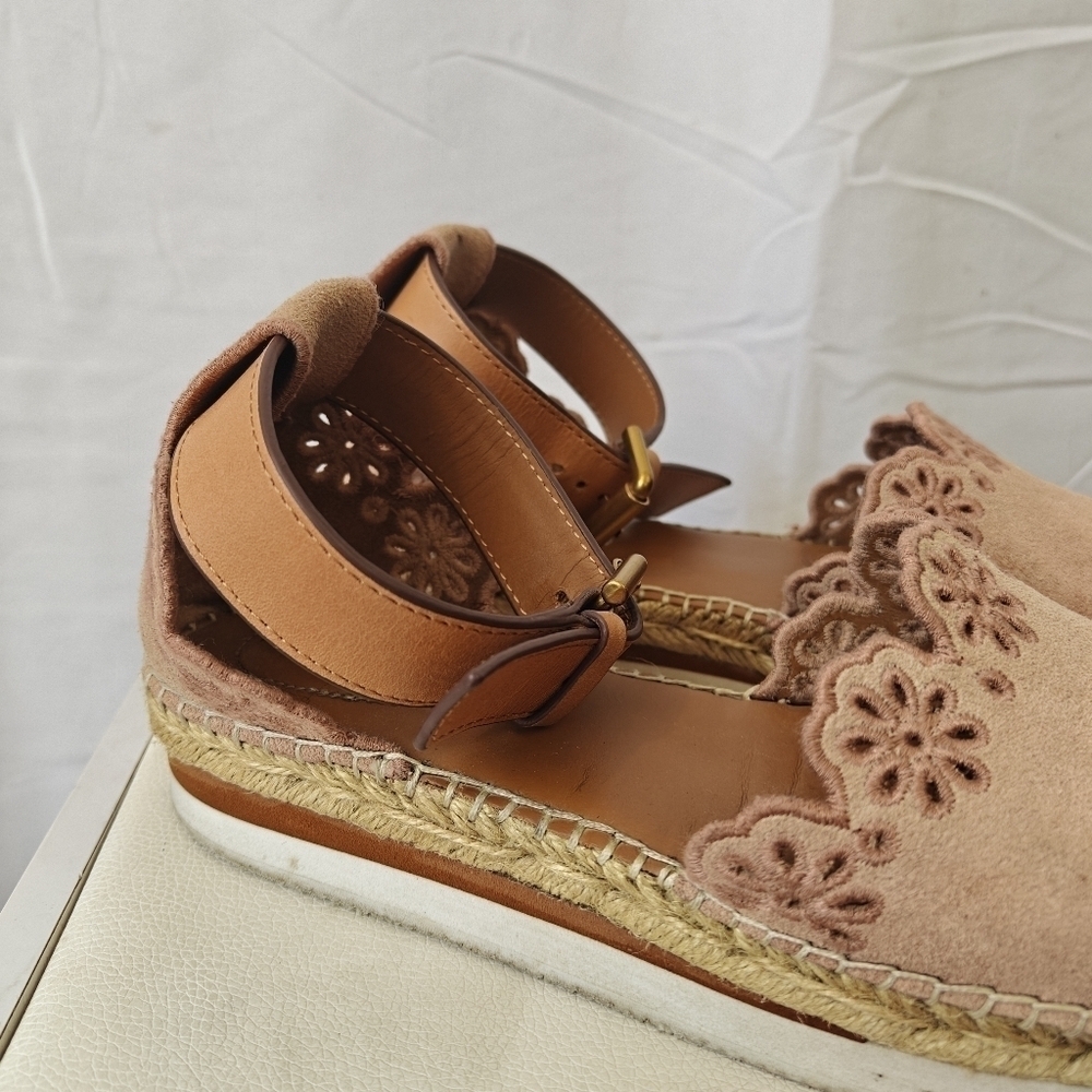 See by Chloe Scalloped Espadrilles In Blush Pink Size EU 37 US 7 Women's - Picture 6 of 16